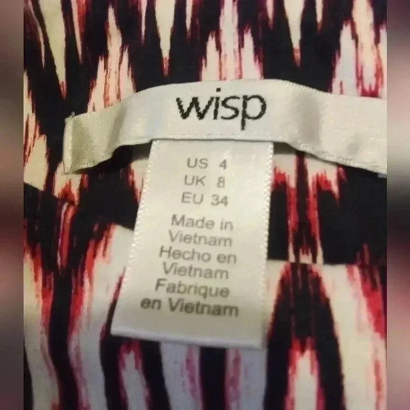 Wisp Women’s Dress Red Pink Black Fit & Flare Sz. 4- Used Excellent - Picture 3 of 3